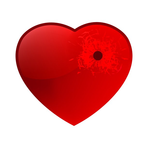 心脏有弹孔。EPS 8图片下载