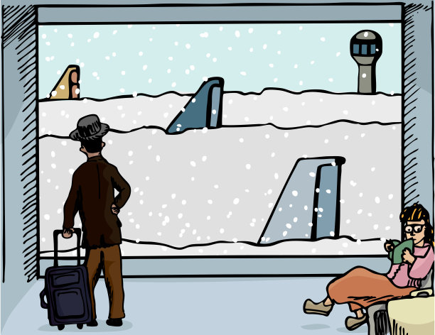 被大雪困在机场图片下载