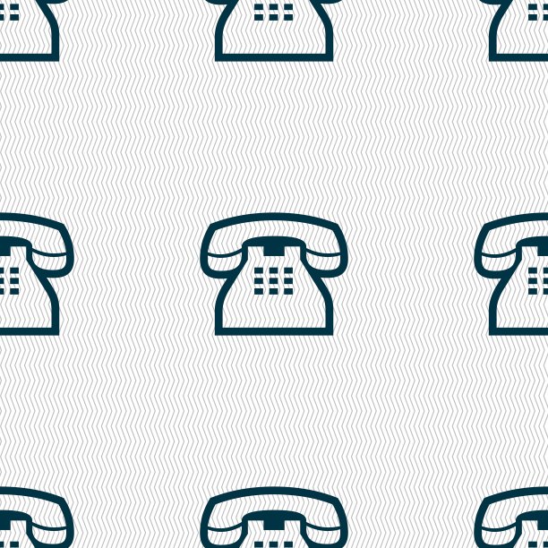 复古手机图标标志。无缝图案与几何纹理。向量图片下载