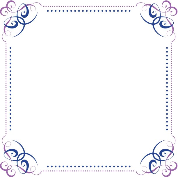 多层向量紫蓝色优雅的框架图片下载
