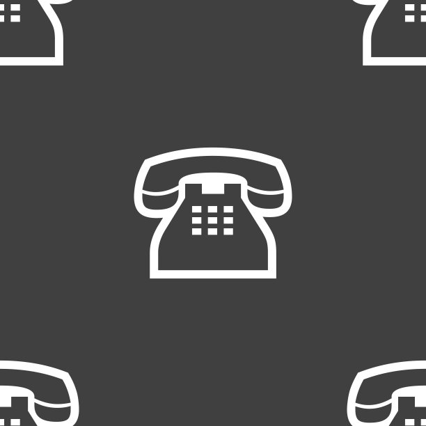 复古手机图标标志。灰色背景上的无缝模式。向量图片下载