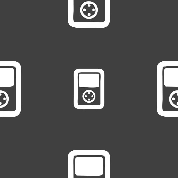 俄罗斯方块，电子游戏主机的图标标志。灰色背景上的无缝模式。向量图片下载