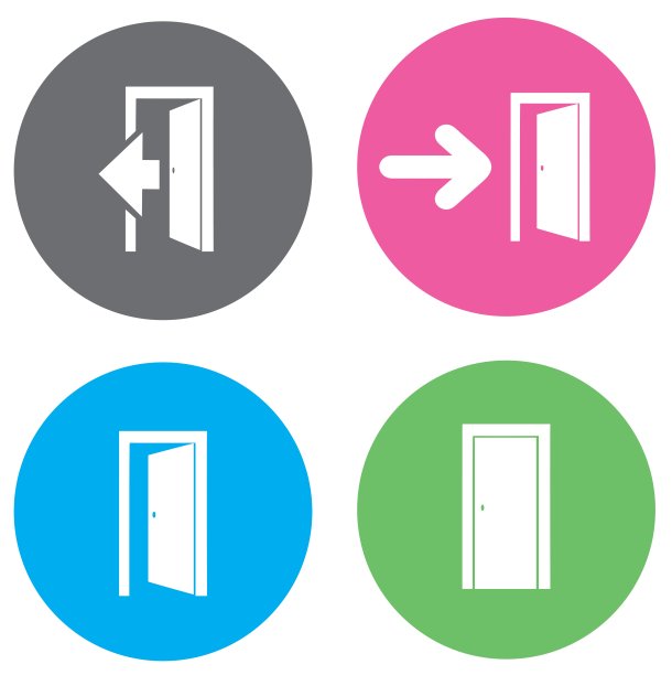 矢量平面门图标图片下载