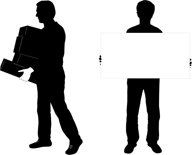 两个男人轮廓图片下载