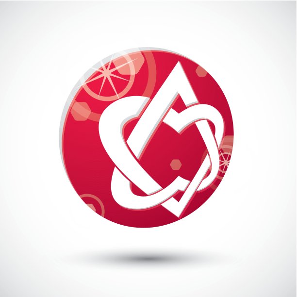 两个心形组合符号、抽象图标、三维矢量符号图片下载