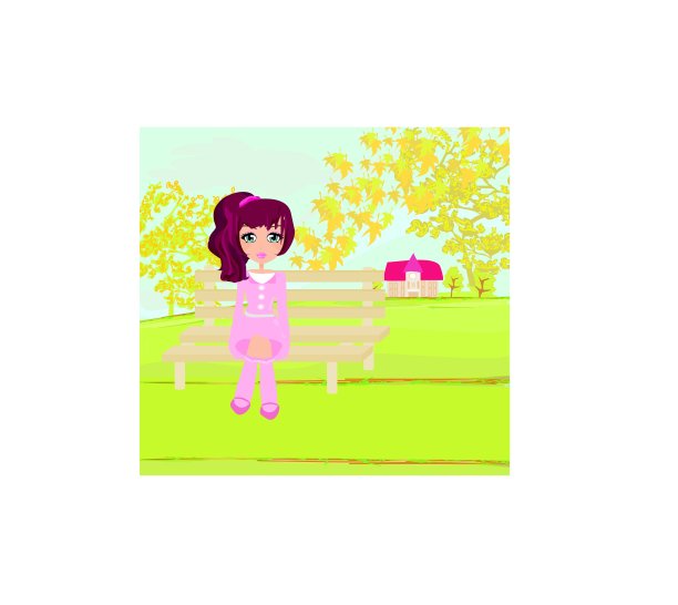 甜美的秋姑娘-向量图片下载