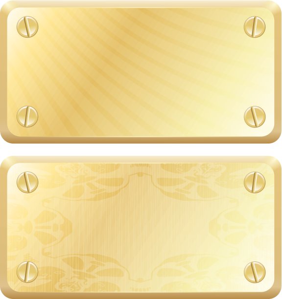 向量黄金金属标签-铭牌图片下载