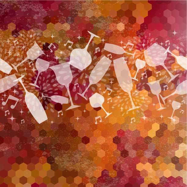 葡萄酒吧酒杯复古无缝图案背景图片下载