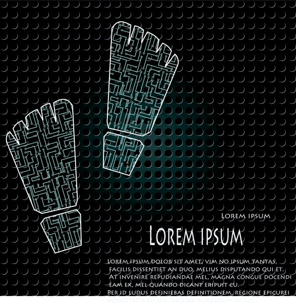 抽象的金属背景与机器人的痕迹。EPS10图片下载