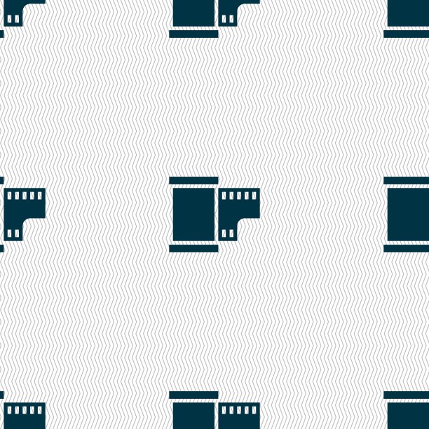 35毫米底片图标标志。无缝图案与几何纹理。向量图片下载