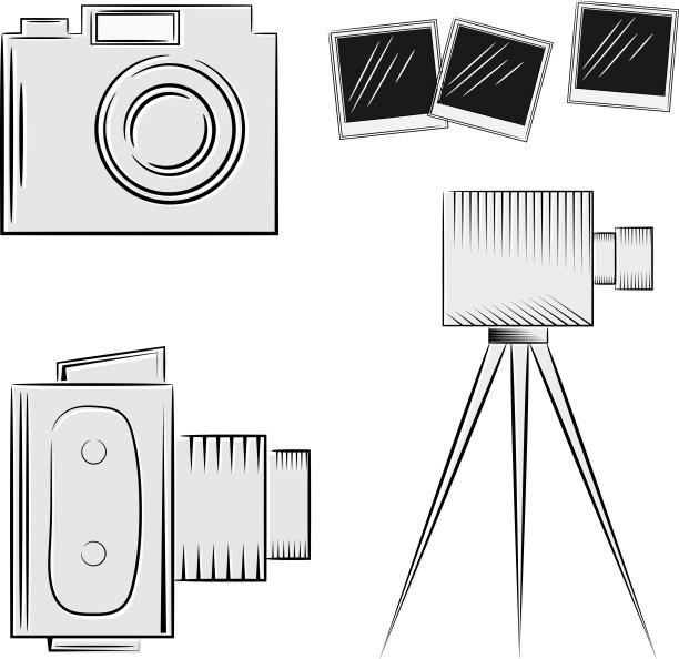 一组照相机。eps10图片下载