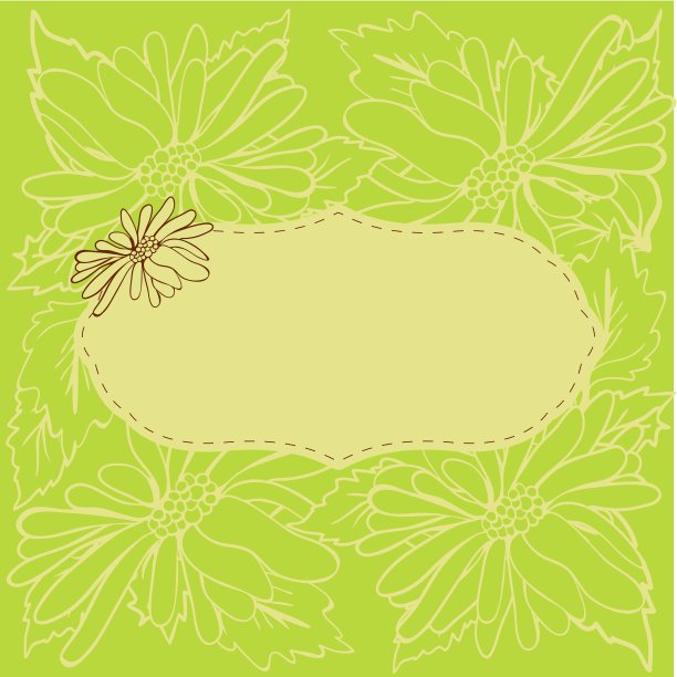 复古矢量框架上的花卉背景图片下载