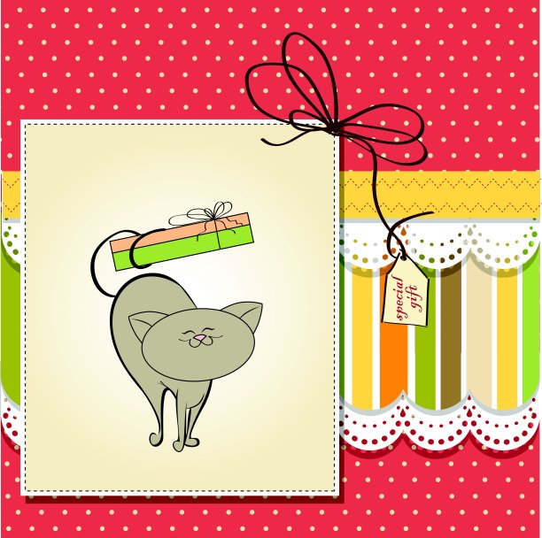 新的婴儿沐浴卡和猫图片下载