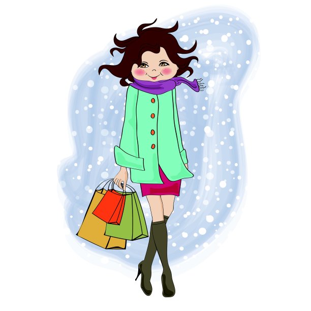 漂亮的年轻女子在购物图片下载