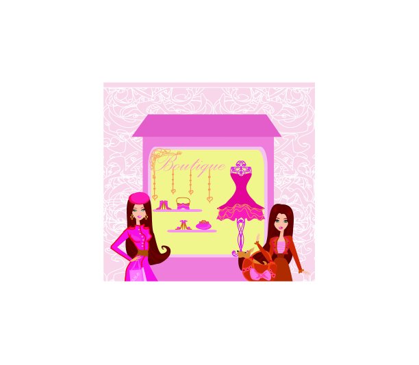 时尚女孩的购物图片下载