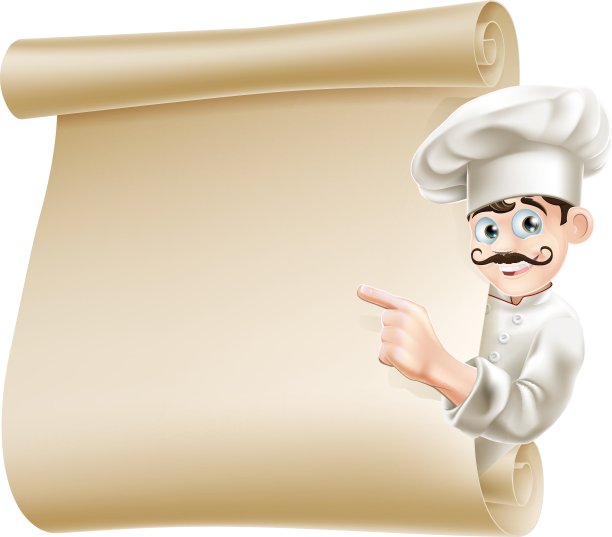 厨师指着菜单图片下载