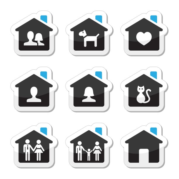 家，家庭矢量图标设置图片下载