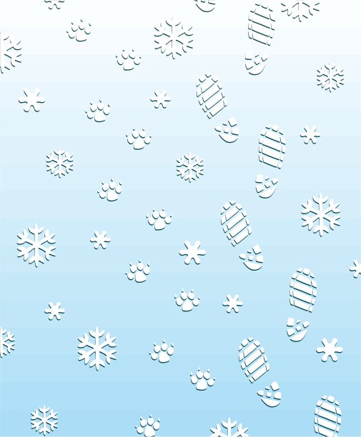 雪地上有脚印图片下载