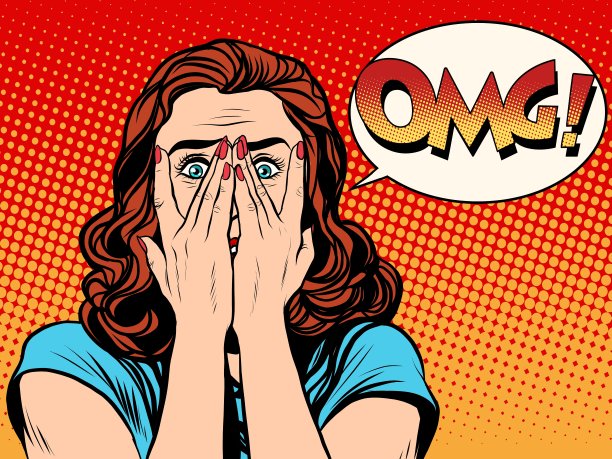 惊讶的OMG震惊的女人图片下载