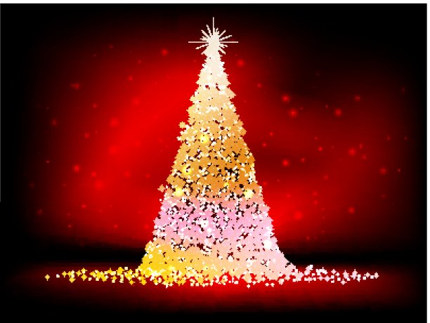 抽象的金色圣诞树上的红色。每股收益10图片下载