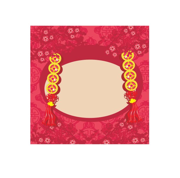 中国新年卡片-传统的中国灯笼图片下载