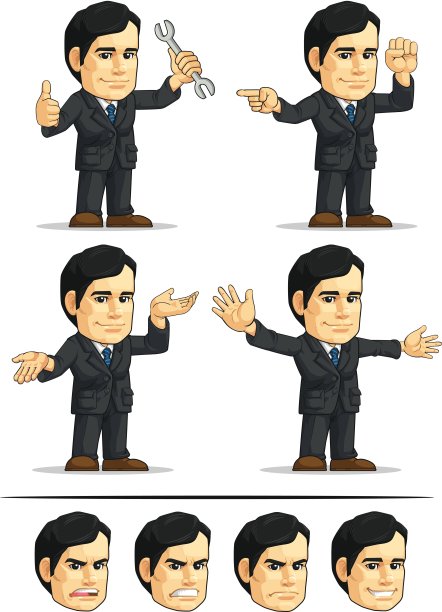 商人或办公室主管定制吉祥物10图片下载