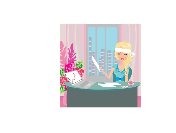 生病的秘书在电脑前工作图片下载