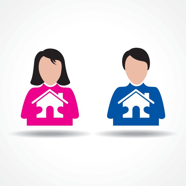 男性和女性思考他们的家股票向量图片下载