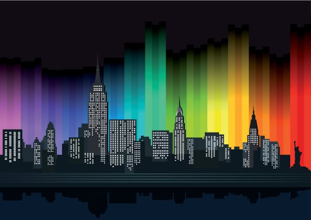 纽约五彩缤纷的灯光图片下载