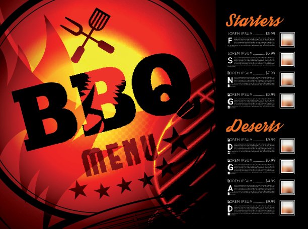 烧烤宣传册菜单设计图片下载