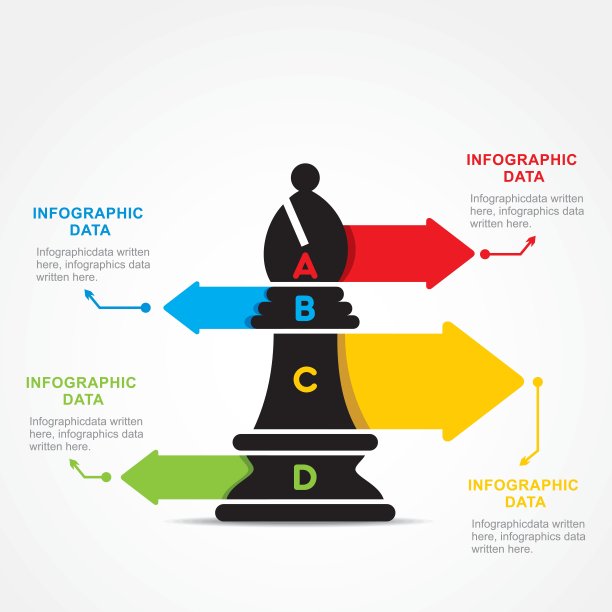 创意商业信息图形由国际象棋主教设计矢量图片下载