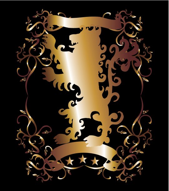 金鹰框架和盾牌矢量艺术图片下载