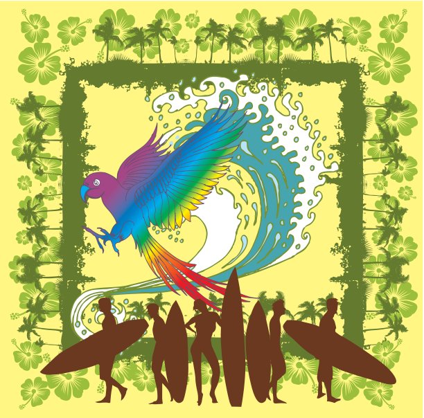 太平洋冲浪者矢量图形设计图片下载