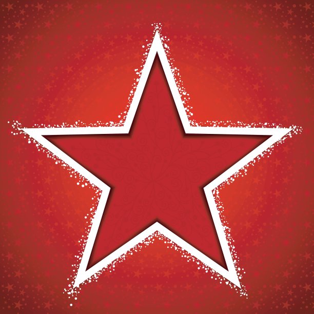 红色圣诞之星雪花图片下载