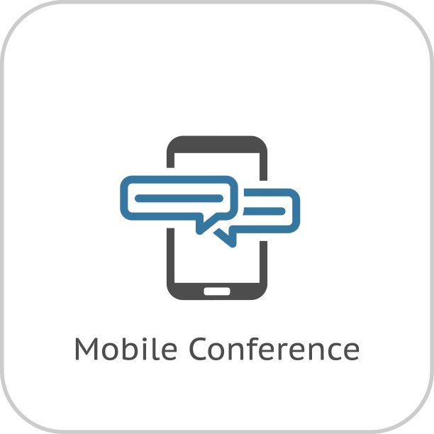移动会议图标。平面设计。图片下载