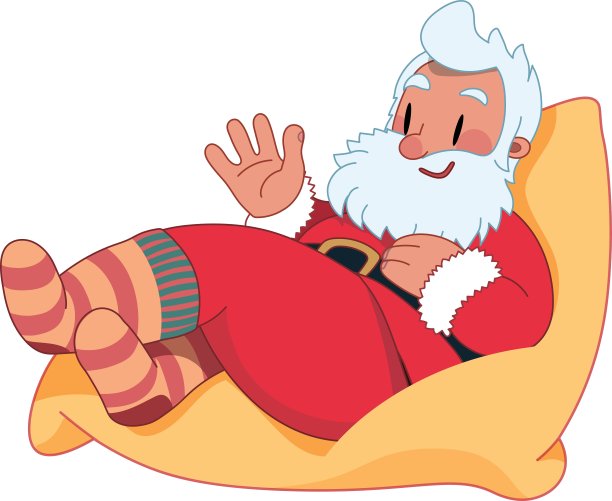 豆袋上的圣诞老人图片下载