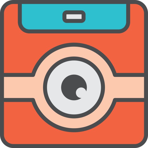 相机摄影应用图标平面矢量图片下载