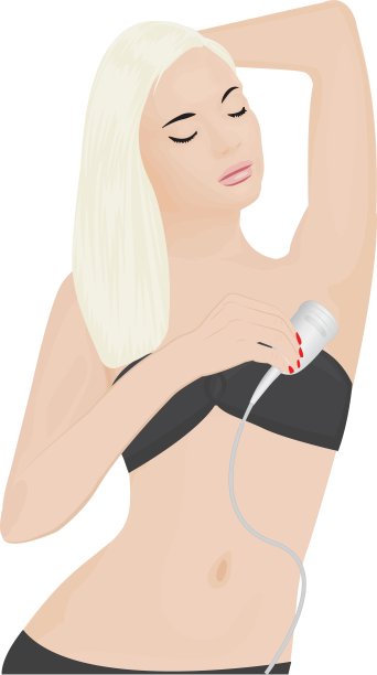 女人用脱毛器拔腋毛图片下载