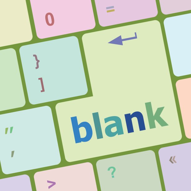 电脑空白按钮PC键盘键矢量插图图片下载