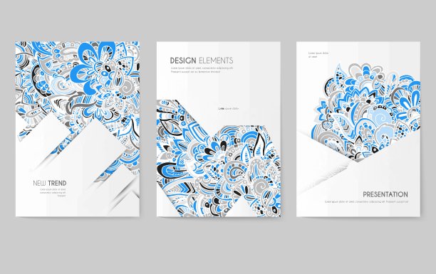 抽象矢量手册卡片集。印刷艺术模板的flyear，杂志，海报，书籍封面，横幅。丰富多彩的设计邀请概念背景。布局装饰插图现代页面图片下载