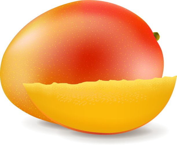 甜芒果孤立的白色背景图片下载