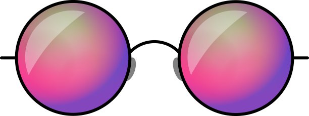 潮太阳镜矢量插图。抽象梯度玻璃反射镜图片下载
