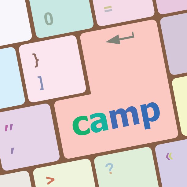 键盘上Camp字键，笔记本电脑按钮矢量插图图片下载