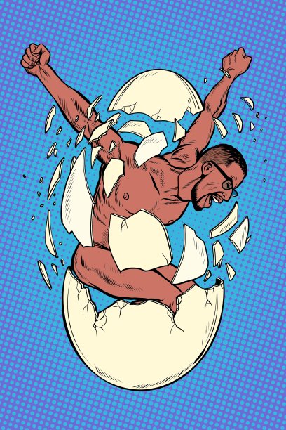 人的观念诞生，革命与抗争，精神的重生。男人打破蛋壳图片下载