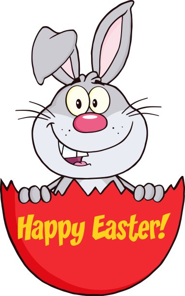 卡通兔子在复活节彩蛋图片下载