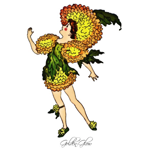 花的孩子金色光芒图片下载