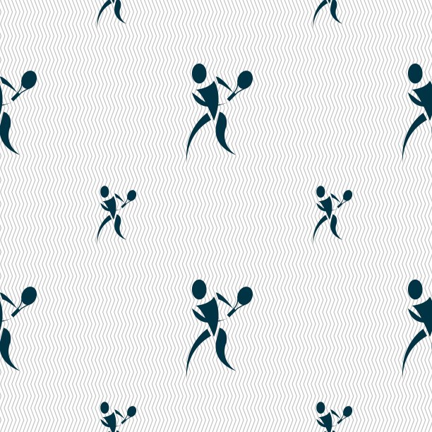 网球图标符号。无缝图案与几何纹理。向量图片下载
