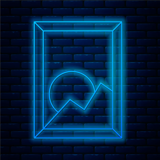 发光的霓虹灯线图片景观图标孤立图片下载