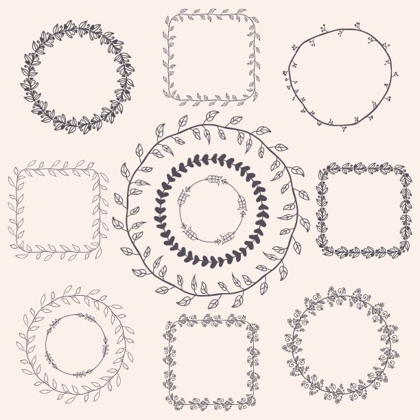 Handsketched涂鸦帧。设计元素图片下载