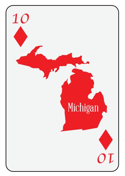 美国扑克牌10方块图片下载